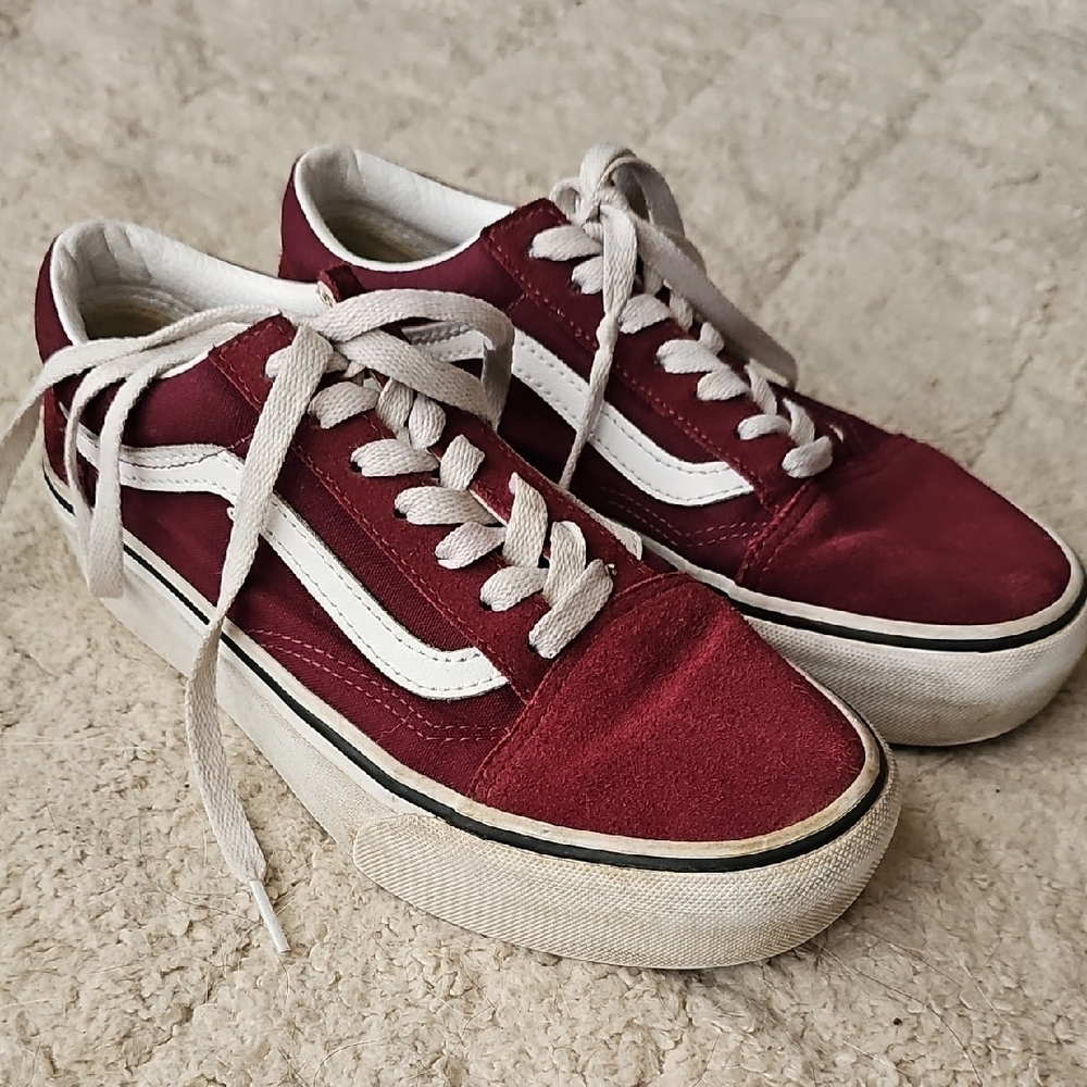 Maroon Low Top Vans
